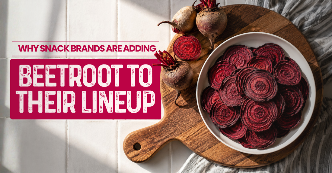Vacuum-cooked beetroot chips keep the vegetable's natural colour and earthy sweetness intact